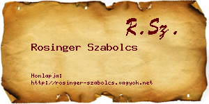 Rosinger Szabolcs névjegykártya
