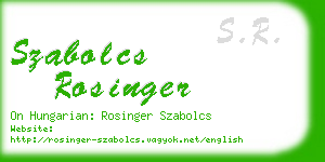 szabolcs rosinger business card